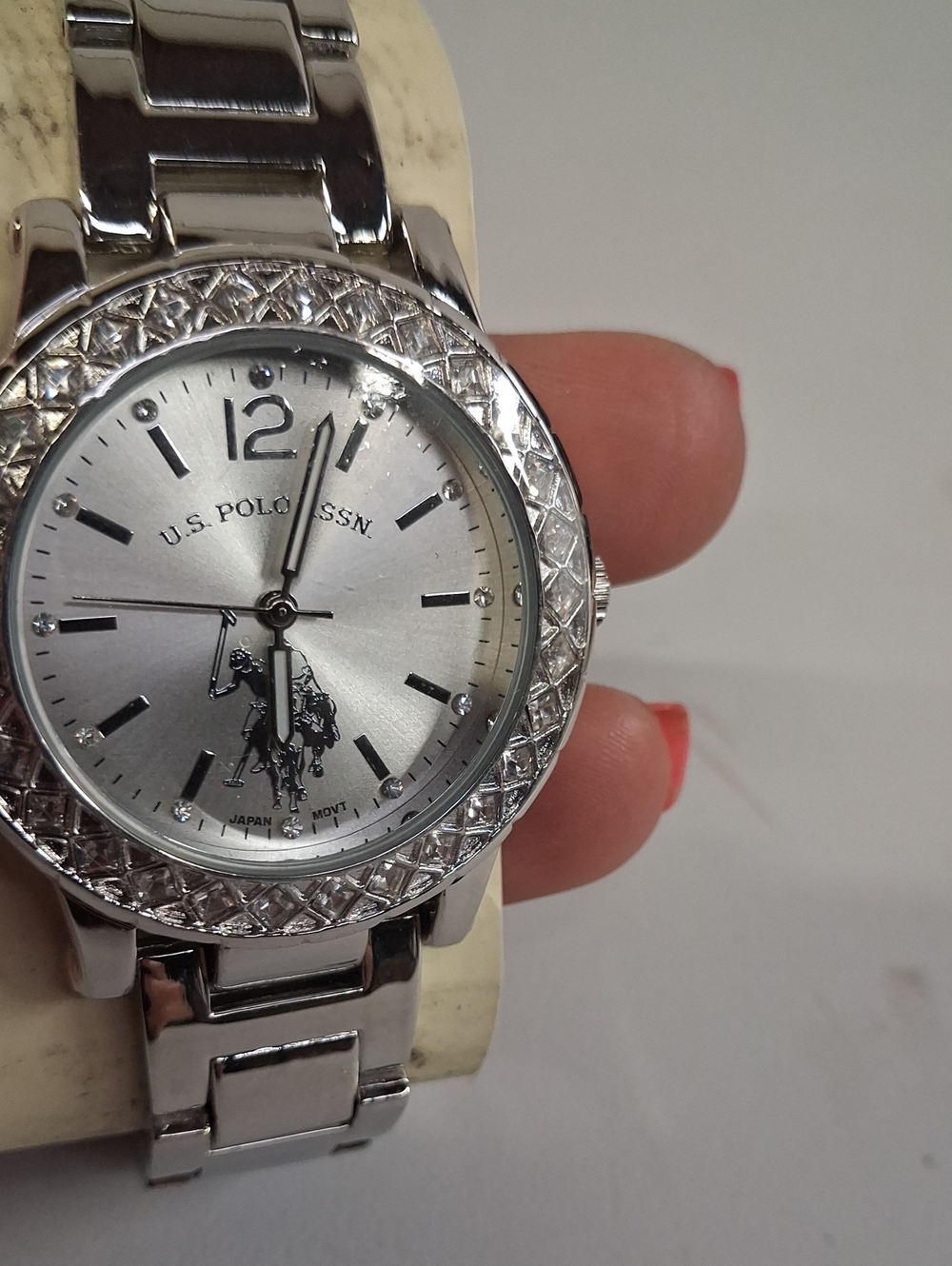 NWOT Womens U.S. Polo Assn. Silver Stainless Steel Bracelet Watch